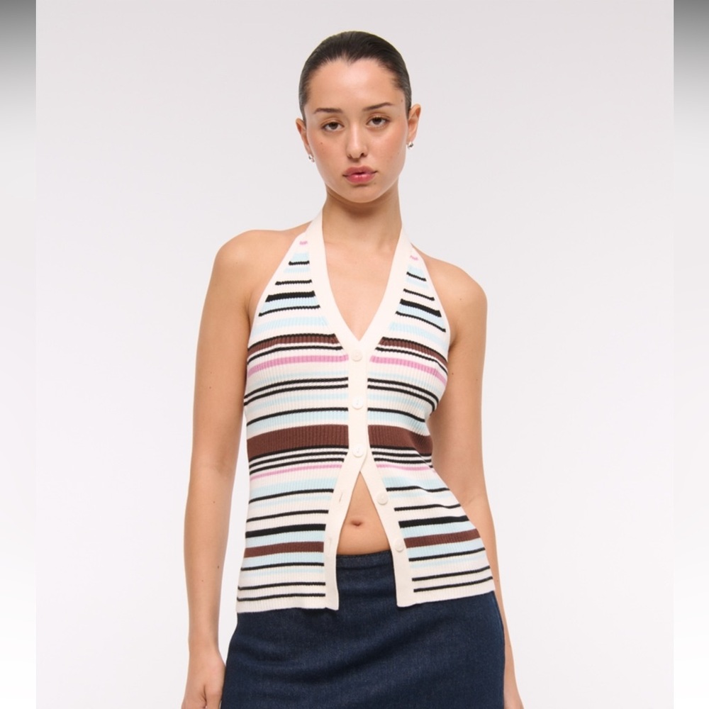 ABERCROMBIE ribbed halter sweat vest top